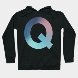 Gradient Letter Q Initial Alphabet Hoodie